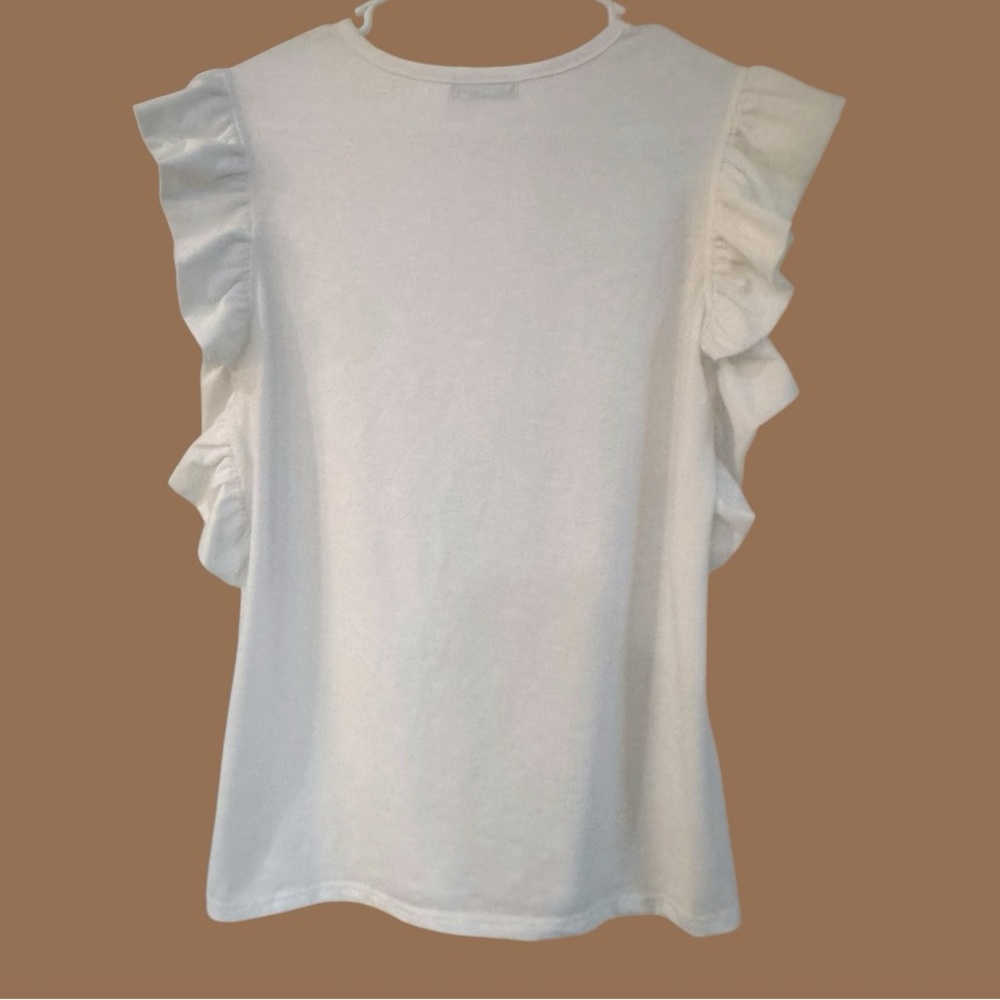 White‎ Ruffle Sleeve Top - Picture 5 of 6